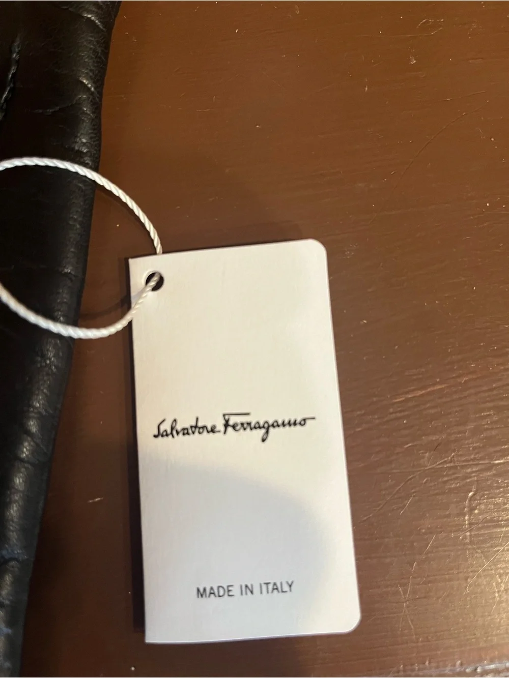 Salvatore Ferragamo Black Leather Gloves for Men